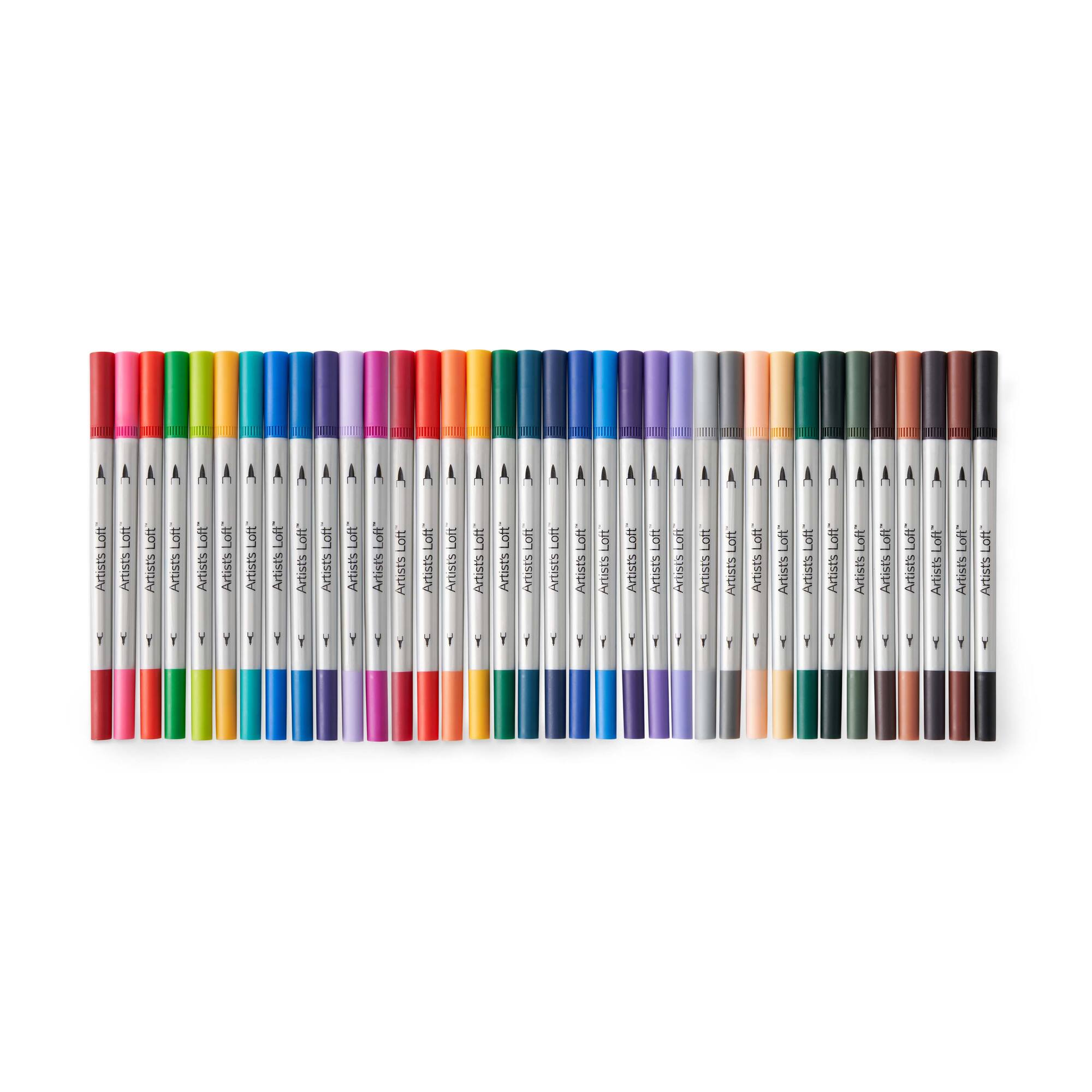 6 Packs: 48 ct. (288 total) Dual Tip Brush Fineliner Markers by Artist's Loft™